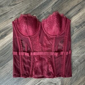 Victoria's Secret Burgundy Lace Bustier